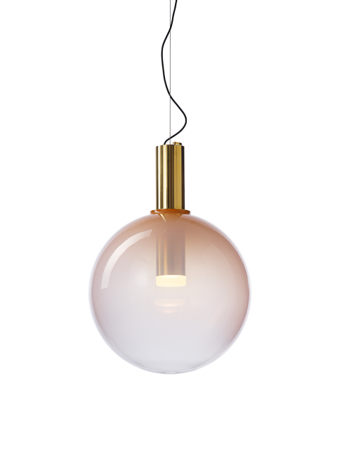 PHENOMENA PENDANT, FLAMINGO PINK, GOLD FITTING - PRODUCTO - DIEZ COMPANY